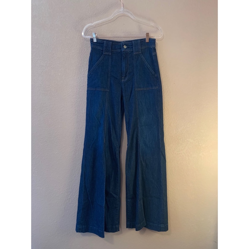 7 for all mankind high rise flare with a slit seam